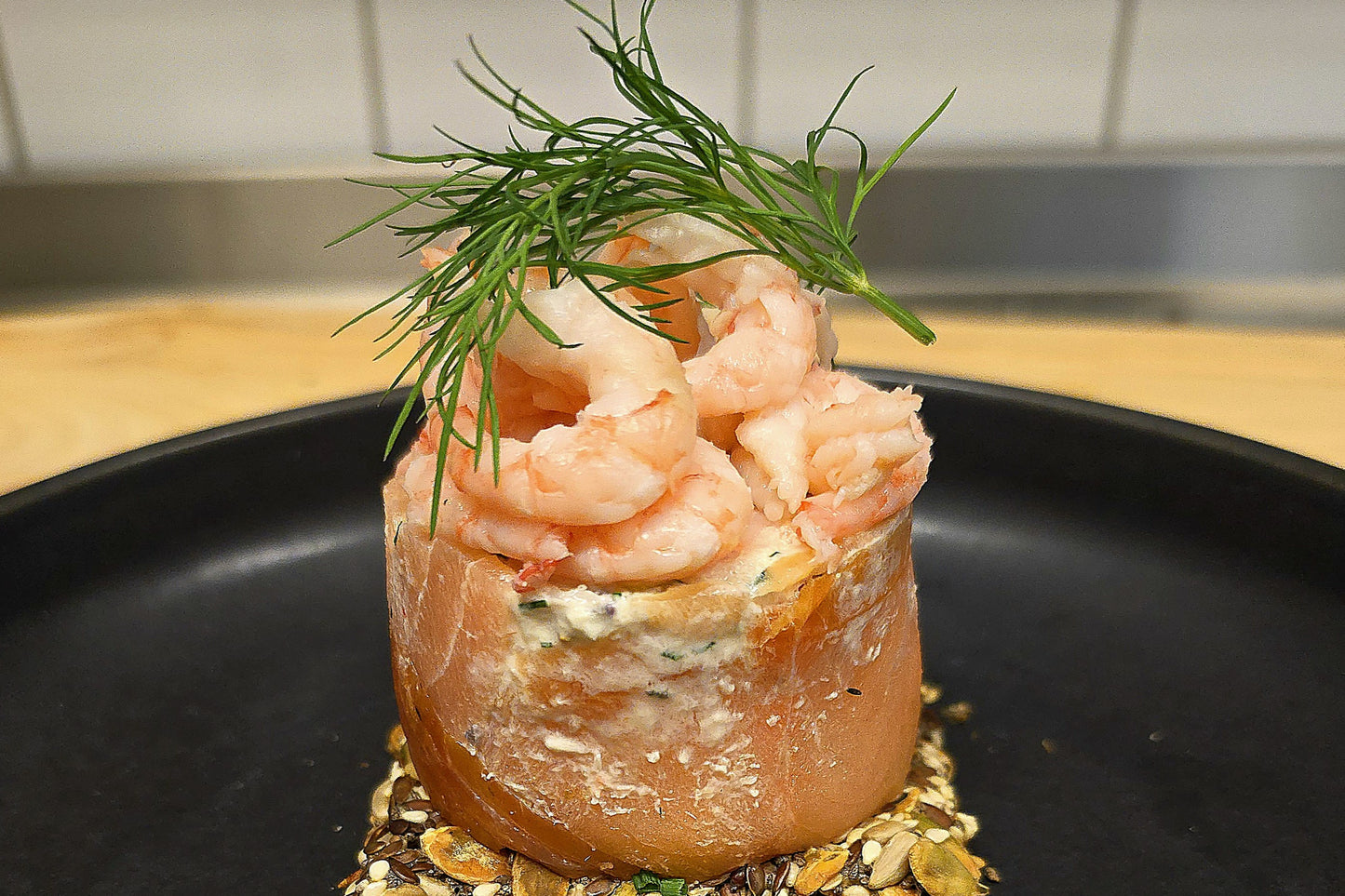 Laxstubbe med räkor