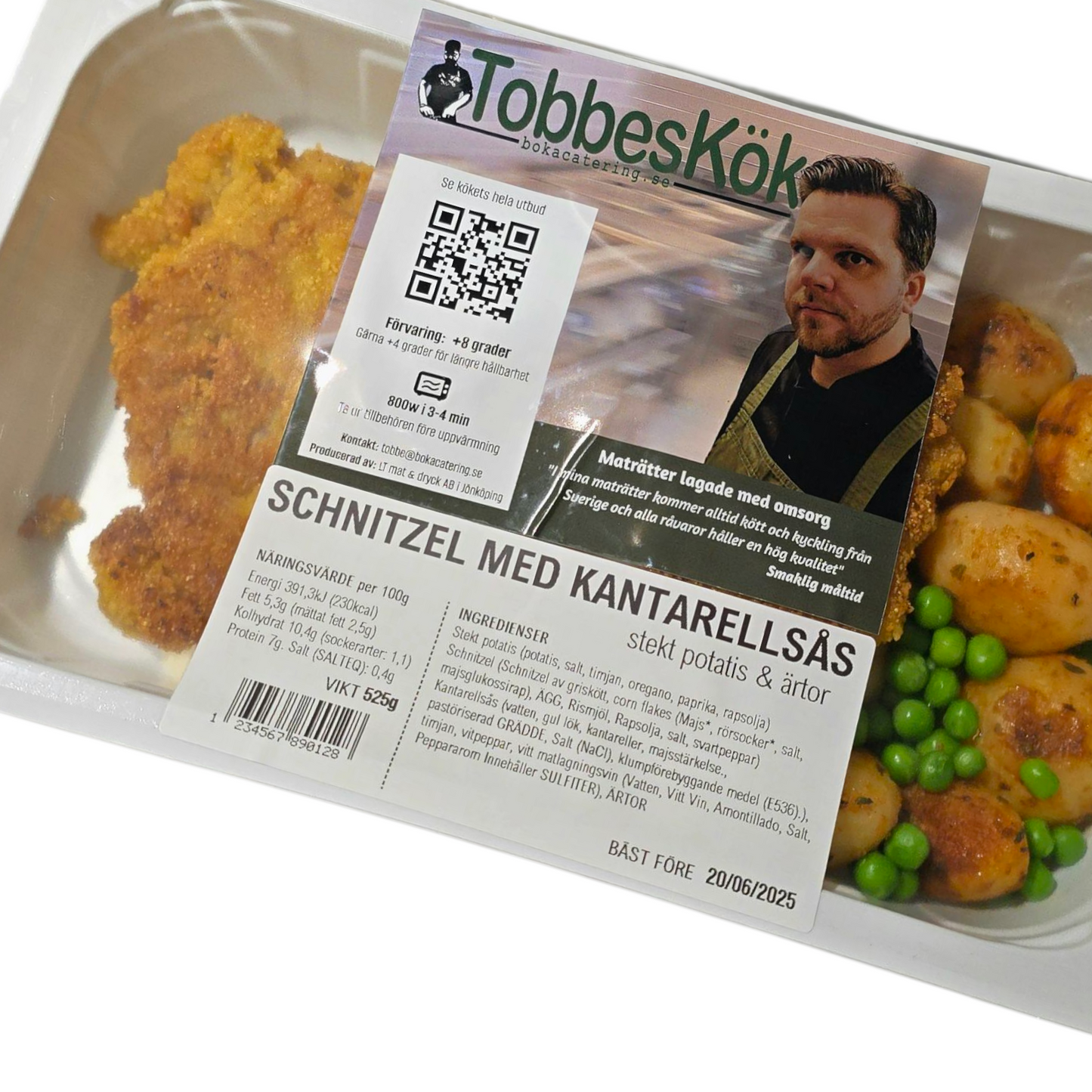 Fläskschnitzel med kantarellsås & stekt potatis