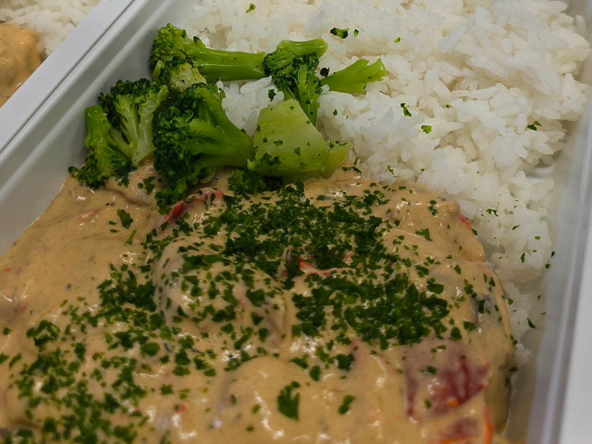 Chicken a la king med ris