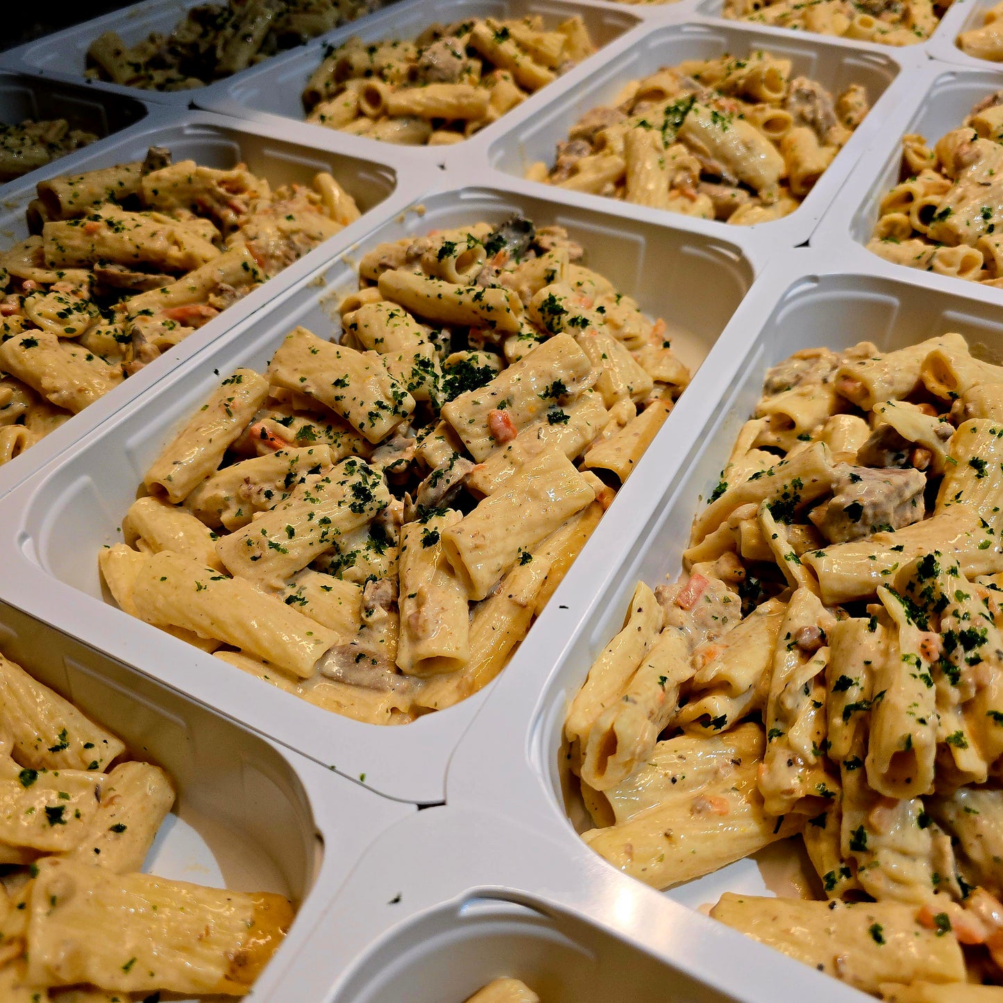 Fläskfilépasta med kantareller