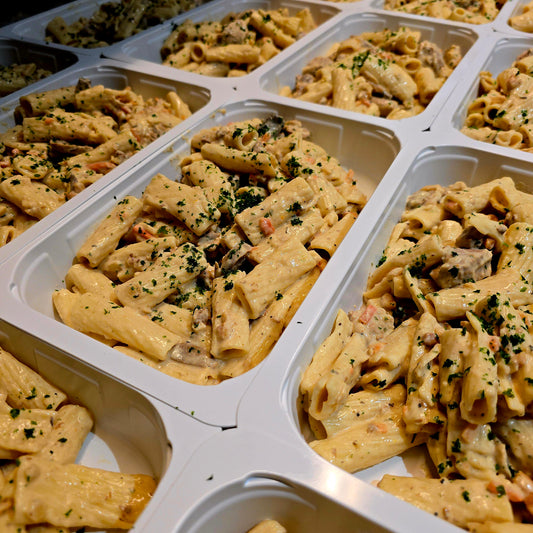 Fläskfilépasta med kantareller